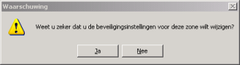Scherm bevesting wijziging zone-instellingen